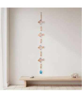 Colgante Decorativo de Peces en Madera, Estilo Étnico, Ideal para Decoración de Pared, Hogar y Oficina, 80 cm