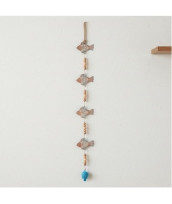 Colgante Decorativo de Peces en Madera, Estilo Étnico, Ideal para Decoración de Pared, Hogar y Oficina, 80 cm