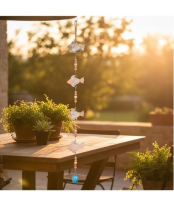 Colgante Decorativo de Peces en Madera, Estilo Étnico, Ideal para Decoración de Pared, Hogar y Oficina, 80 cm