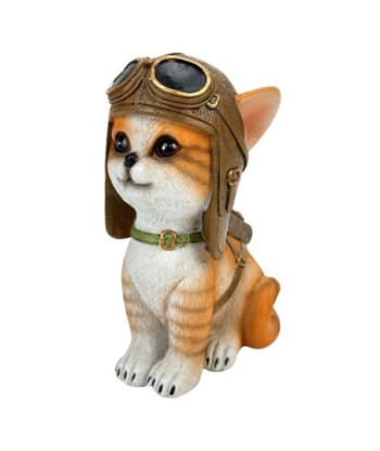 Gato Piloto Decorativo de Resina - Figura Original para Coleccionistas y Amantes de los Gatos, Adorno Único para
