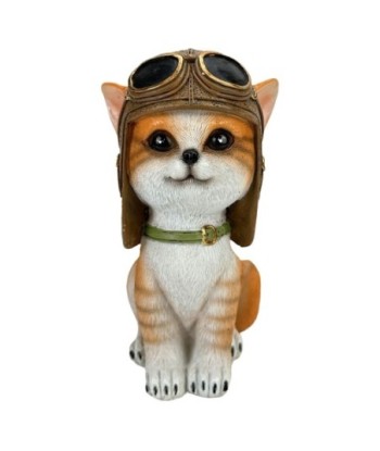Gato Piloto Decorativo de Resina - Figura Original para Coleccionistas y Amantes de los Gatos, Adorno Único para