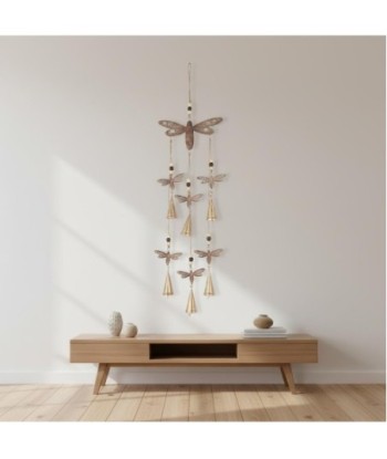 Móvil de Libélulas Decorativo para Interiores - Colgante de Madera Estilo Étnico - Decoración Hogar y Jardín