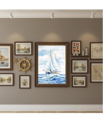 Cuadro Decorativo Barco para Pared, Diseño Náutico Impreso en Lienzo, Ideal para Hogar y Oficina, Arte de Pared