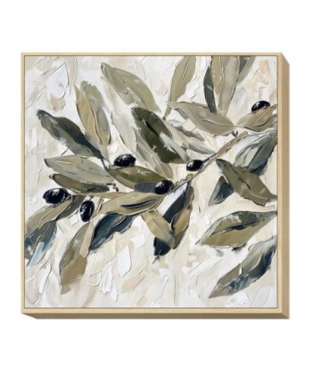 Cuadro Decorativo Moderno Hojas Abstractas 60x60 cm para Sala de Estar, Dormitorio, Oficina - Decoración Pared