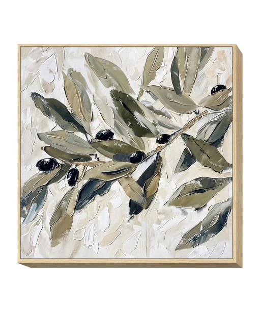 Cuadro Decorativo Moderno Hojas Abstractas 60x60 cm para Sala de Estar, Dormitorio, Oficina - Decoración Pared