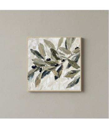 Cuadro Decorativo Moderno Hojas Abstractas 60x60 cm para Sala de Estar, Dormitorio, Oficina - Decoración Pared