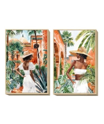 Cuadro Decorativo Mujer Arte Moderno para Pared, Juego de 2, Ideal para Sala de Estar, Dormitorio, Oficina, Regalo