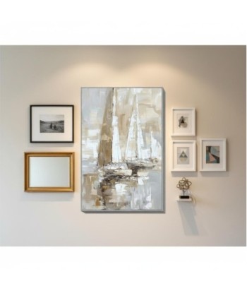 Cuadro Decorativo Barcos en el Mar, Arte Náutico para Pared, Pintura Moderna, Decoración Hogar, Regalo Perfecto