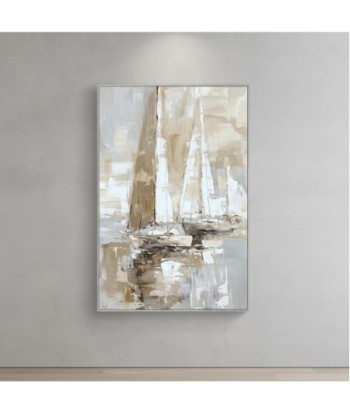 Cuadro Decorativo Barcos en el Mar, Arte Náutico para Pared, Pintura Moderna, Decoración Hogar, Regalo Perfecto