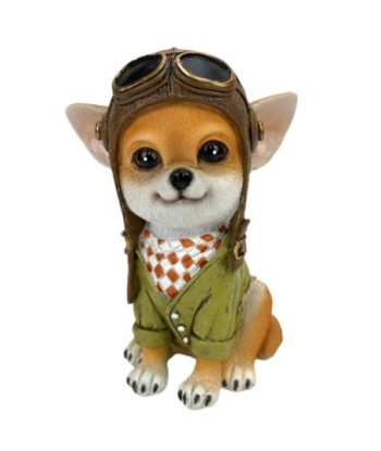 Figura de Perro Piloto Decorativa en Resina para Hogar, Regalo Original y Adorno Bohemio