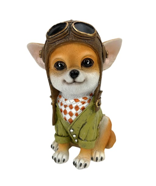 Figura de Perro Piloto Decorativa en Resina para Hogar, Regalo Original y Adorno Bohemio