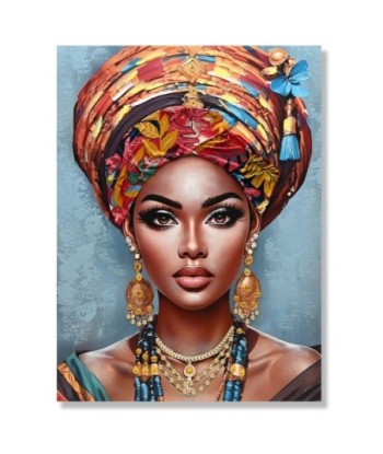 Cuadro Decorativo Mujer Africana Arte Etnico para Pared - Ideal para Sala de Estar, Oficina o Dormitorio - Decoración