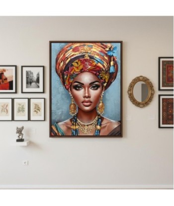 Cuadro Decorativo Mujer Africana Arte Etnico para Pared - Ideal para Sala de Estar, Oficina o Dormitorio - Decoración