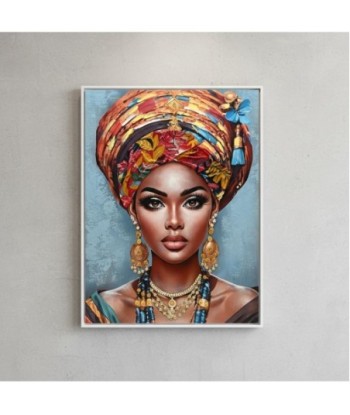 Cuadro Decorativo Mujer Africana Arte Etnico para Pared - Ideal para Sala de Estar, Oficina o Dormitorio - Decoración