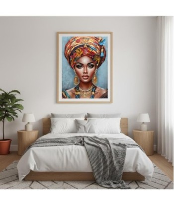 Cuadro Decorativo Mujer Africana Arte Etnico para Pared - Ideal para Sala de Estar, Oficina o Dormitorio - Decoración