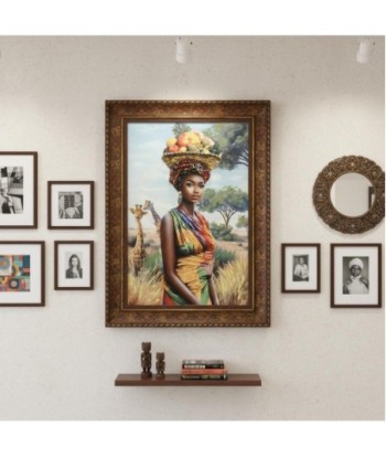 Cuadro Decorativo Mujer Africana Arte Étnico Moderno para Pared, Lienzo Impreso, Decoración Hogar, Salón, Dormitorio