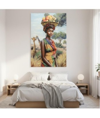 Cuadro Decorativo Mujer Africana Arte Étnico Moderno para Pared, Lienzo Impreso, Decoración Hogar, Salón, Dormitorio