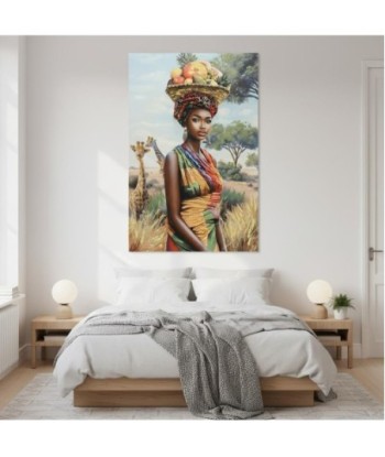 Cuadro Decorativo Mujer Africana Arte Étnico Moderno para Pared, Lienzo Impreso, Decoración Hogar, Salón, Dormitorio