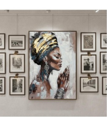 Cuadro Decorativo Mujer Africana Arte Étnico Pintura Moderna para Pared Decoración Hogar