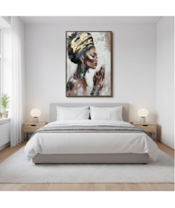 Cuadro Decorativo Mujer Africana Arte Étnico Pintura Moderna para Pared Decoración Hogar