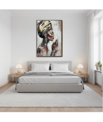Cuadro Decorativo Mujer Africana Arte Étnico Pintura Moderna para Pared Decoración Hogar