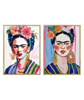 Cuadro Decorativo Mujer con Flores, Set de 2, Arte Moderno para Hogar, Decoración Pared, Diseño Contemporáneo