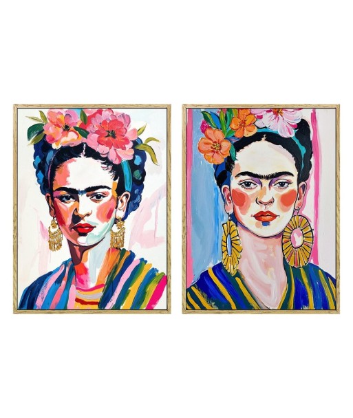 Cuadro Decorativo Mujer con Flores, Set de 2, Arte Moderno para Hogar, Decoración Pared, Diseño Contemporáneo