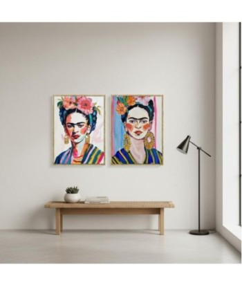 Cuadro Decorativo Mujer con Flores, Set de 2, Arte Moderno para Hogar, Decoración Pared, Diseño Contemporáneo