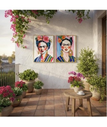 Cuadro Decorativo Mujer con Flores, Set de 2, Arte Moderno para Hogar, Decoración Pared, Diseño Contemporáneo