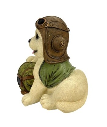 Perro Piloto Decorativo en Resina, Figura de Animal para Adornos y Regalos Originales, Estilo Bohemio, 14 cm