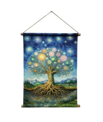 Lienzo Enrollable Árbol de la Vida Decoración de Pared, Cuadro Oriental Multicolor para Hogar y Oficina