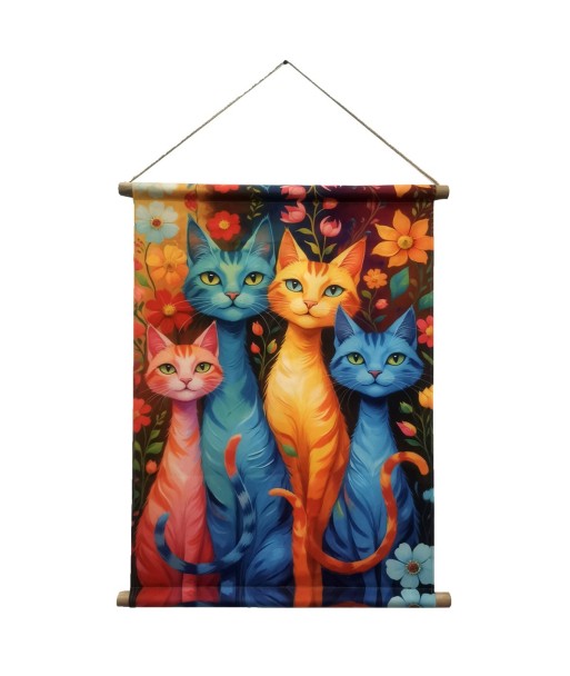 Arte de Pared Gato Enrollable - Decoración Moderna para Hogar - Lienzo Impreso de Alta Calidad - Regalo Ideal