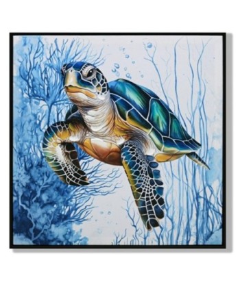 Cuadro Decorativo Tortuga Marina, Arte de Pared Estilo Marino para Hogar, Decoración Acuática, Lienzo Impreso