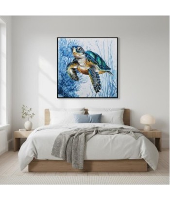 Cuadro Decorativo Tortuga Marina, Arte de Pared Estilo Marino para Hogar, Decoración Acuática, Lienzo Impreso