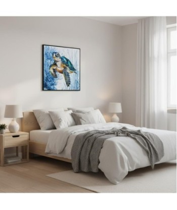 Cuadro Decorativo Tortuga Marina, Arte de Pared Estilo Marino para Hogar, Decoración Acuática, Lienzo Impreso