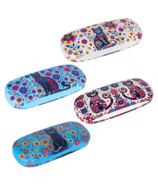 Estuche de Gafas Pop Art Gato 4 Diseños Diferentes, Accesorio Ideal para Protectores de Lentes y Regalos Creativos