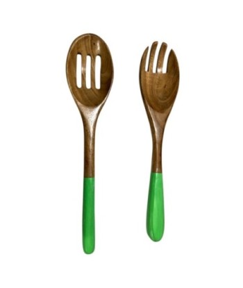 Set de Cuchara y Tenedor de Madera de Acacia para Cocina, Ideal para Servir Ensaladas y Platos, Diseño Ergonómico