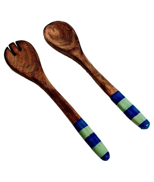 Set de Cubiertos de Cocina - Cuchara y Tenedor de Madera y Resina - Ideal para Servir y Decorar - Diseño Moderno