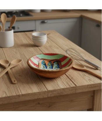 Cuenco Decorativo de Madera y Resina con Diseño de Sardinas para Cocina y Hogar, Ideal para Servir o Decorar