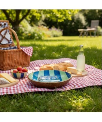 Cuenco Decorativo de Madera y Resina con Diseño de Sardinas - Ideal para Cocina y Hogar - Estilo Marinero