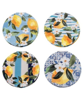 Espejo de bolsillo con diseño de limones, compacto y elegante, ideal para regalos y uso diario, complemento de
