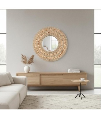 Espejo Decorativo Redondo para Pared, Diseño Moderno, Ideal para Salón, Baño, Dormitorio, Estilo Natural, 45