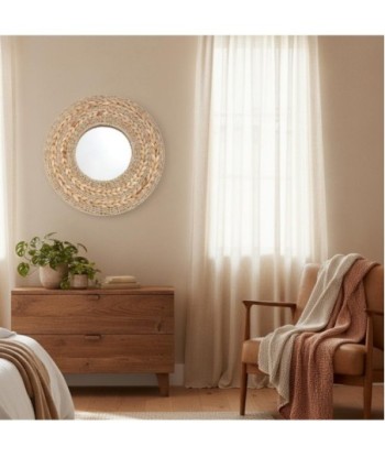 Espejo Decorativo Redondo para Pared, Diseño Moderno, Ideal para Salón, Baño, Dormitorio, Estilo Natural, 45