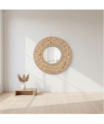 Espejo Decorativo Redondo para Pared, Diseño Moderno, Ideal para Salón, Baño, Dormitorio, Estilo Natural, 45