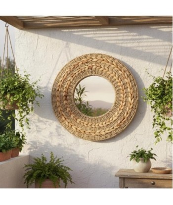 Espejo Decorativo Redondo para Pared, Diseño Moderno, Ideal para Salón, Baño, Dormitorio, Estilo Natural, 45