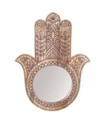 Espejo Decorativo Mano de Fátima para Pared - Diseño Étnico - Ideal para Decoración del Hogar - Regalo Original