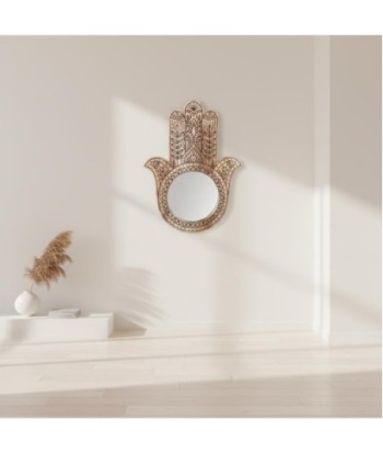 Espejo Decorativo Mano de Fátima para Pared - Diseño Étnico - Ideal para Decoración del Hogar - Regalo Original