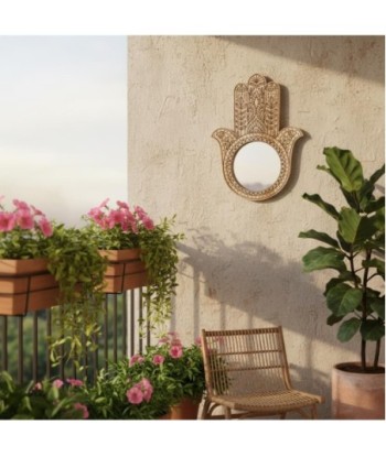 Espejo Decorativo Mano de Fátima para Pared - Diseño Étnico - Ideal para Decoración del Hogar - Regalo Original