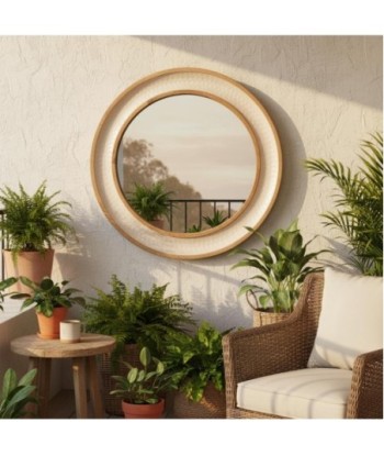 Espejo Decorativo Redondo de Nacar para Pared, Diseño Moderno, Ideal para Sala, Dormitorio, Baño, 78cm, Decoración