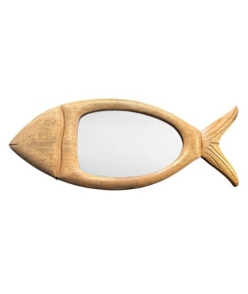 Espejo Decorativo Pez de Madera Mango, Diseño Único para Decoración Hogar, Ideal para Sala, Dormitorio, Estilo